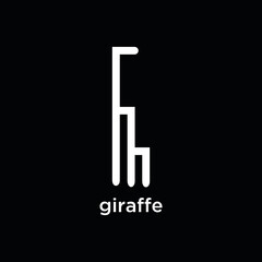 Giraffe Simple logo design vector