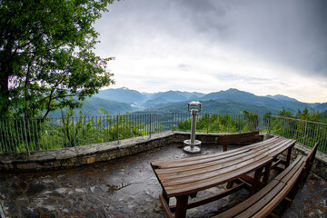 Fototapeta premium Panorama punto panoramico di Busana appennino tosco emiliano