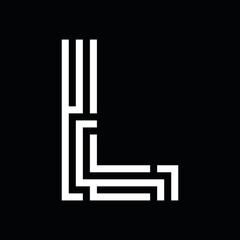Minimal elegant monogram art logo. Outstanding professional trendy awesome artistic L initial based Alphabet icon logo. Premium Business logo White color on black background
