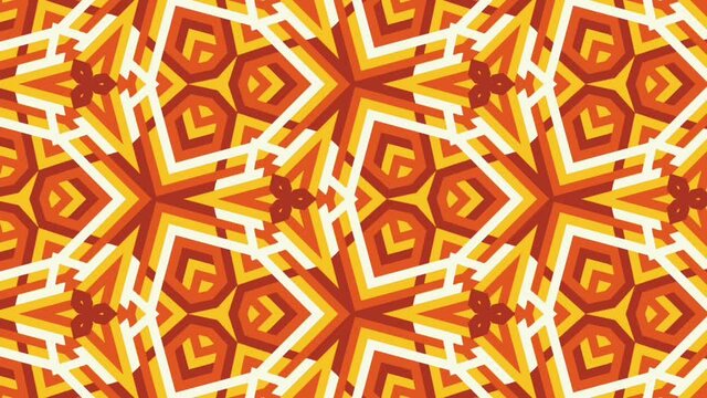 Orange & yellow geometric kaleidoscope pattern