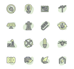 Alternative energy icons set
