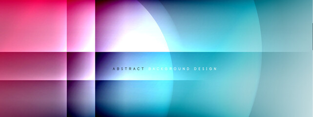 Vector abstract background - circle and cross on fluid gradient with shadows and light effects. Techno or business shiny design templates for text
