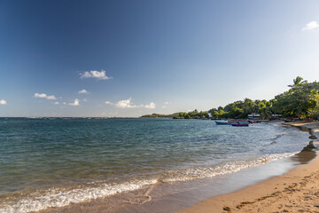 Fishing boats in water in Trinite, Martinique, France