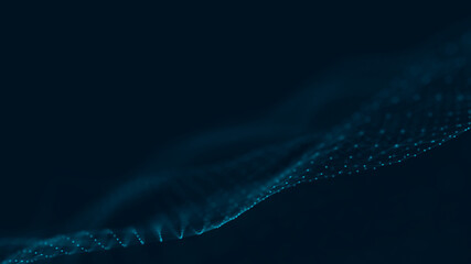 Abstract polygonal space low poly dark background with connecting dots and lines.