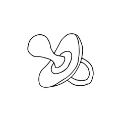 Doodle baby nipple icon in vector. Hand Drawn baby nipple icon in vector