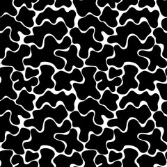 Black on white doodle seamless pattern. Monochrome camouflage. Doodle pattern for military clothes, textile, camouflage fabric, packaging, backgrounds, applications, textures. Stock vector picture.