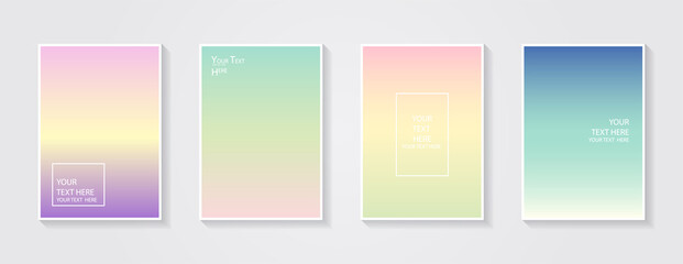 Minimal modern cover design. Dynamic colorful gradients. Future geometric patterns. Blue, pink, yellow, green, orange, purple placard poster template.