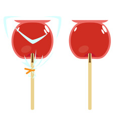 かわいいりんご飴のイラスト