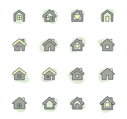 Houses icons set