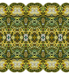 Abstract ethnic nature tile stripe seamless border