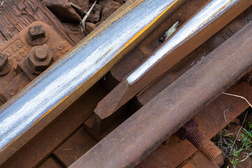 Closeup of the rusty tracks 