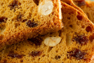 Crispy biscuits with fruit. Italian biscotti.