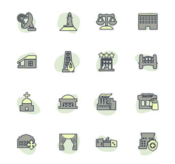 Infrastucture of the city icons set