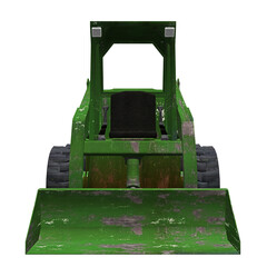 3d green excavator