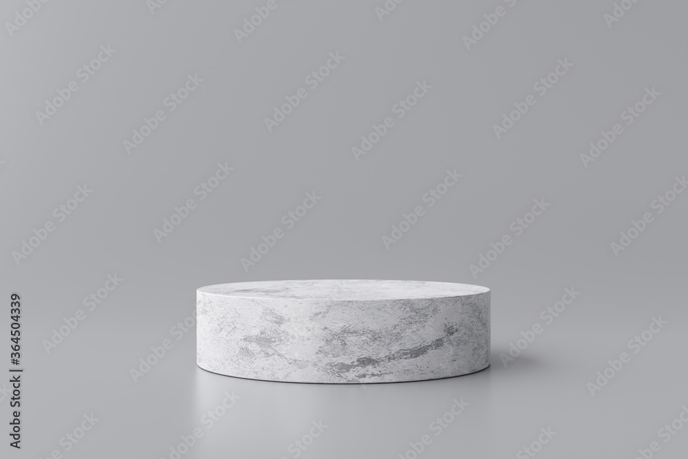Leinwandbilder white marble product display on gray background with modern backdrops studio. empty pedestal or podi