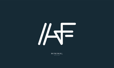 Fototapeta premium Alphabet letter icon logo AF 