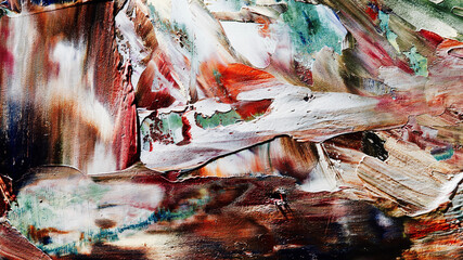 Colorful abstract background wallpaper. Modern motif visual art.  Mixtures of oil paint. Trendy...