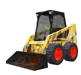 3d yellow excavator