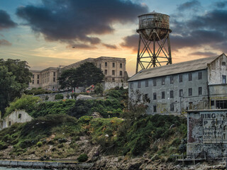 Alcatraz Prison. An Island Prison In San Francisco Bay. USA - obrazy, fototapety, plakaty