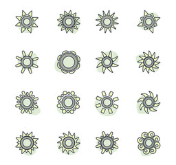 Set of sun icons