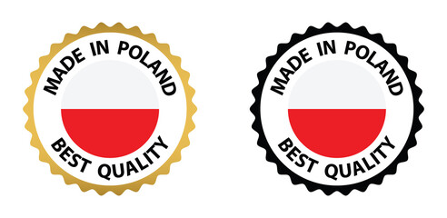 made in Poland vector stamp. badge with Poland  flag