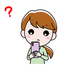 スマホを見て疑問を感じている女性3