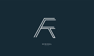 Alphabet letter icon logo AF 