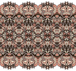 Abstract ethnic nature tile stripe seamless border