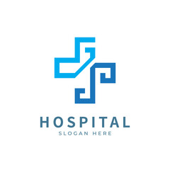 Fototapeta premium Health logo with initial letter J S, S J, J S logo designs concept. Medical health-care logo designs template.