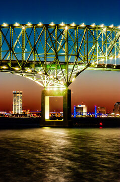 The Hart Bridge Over The St Johns River In Downtown Jacksonville, Florida