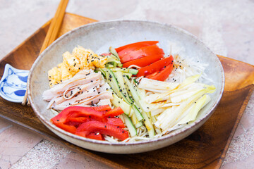 Hiyashi Chuka, traditional cold ramen from japan