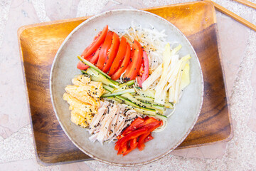 Hiyashi Chuka, traditional cold ramen from japan