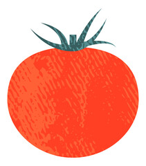 トマト　アクリル画風