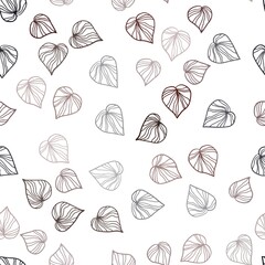 Dark Red vector seamless doodle pattern with leaves. Modern geometrical abstract illustration with leaves. Pattern for design of window blinds, curtains.