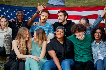 american multiethnic people live in harmony with each other in one country. say no to racism, be tolerant and friendly