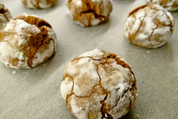 Tasty fresh homemade cookies. Bakery products.