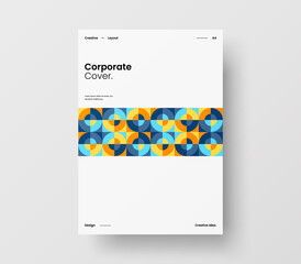 Amazing business presentation vector A4 vertical orientation front page mock up. Modern corporate report cover abstract geometric illustration design layout. Company identity brochure template.