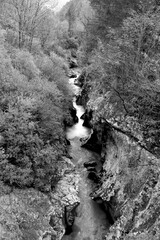Triglav national park in Slovenia: mountains, emerald rivers, forests.