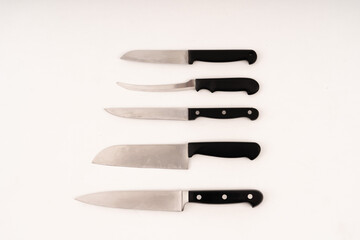 Kitchen knife on white background.