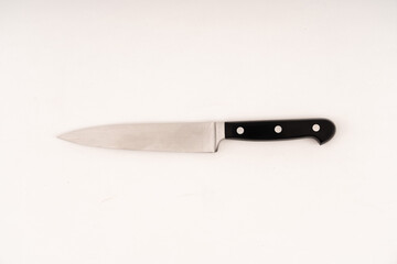 Kitchen knife on white background.