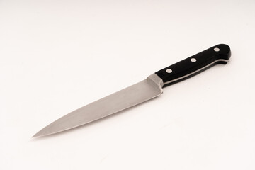 Kitchen knife on white background.