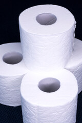 Rolls of toilet paper in a bathroom