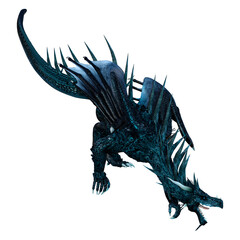 3D Rendering Fairy Tale Dragon on White