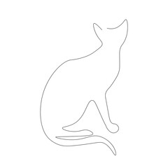 Cat animal on white background. Continuous line drawing design. Vector illustration