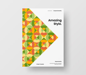 Amazing business presentation vector A4 vertical orientation front page mock up. Modern corporate report cover abstract geometric illustration design layout. Company identity brochure template.