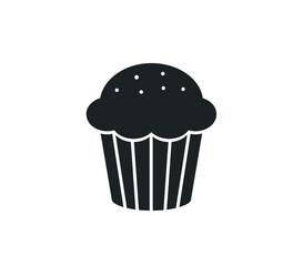 Muffin icon. Cupcake vector. Cake icon. Sweet icon. 