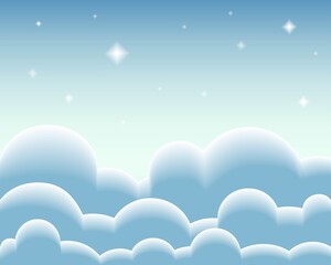 Cute blue night sky, continue and seamless background