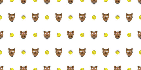 Halloween seamless pattern, Cute Werewolves on white background, Cute ghost icons.