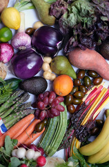 Ripe, colourful, seasonal and organic British vegetables