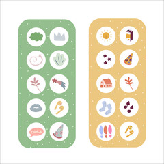 Big set of vector stickers on a white background
